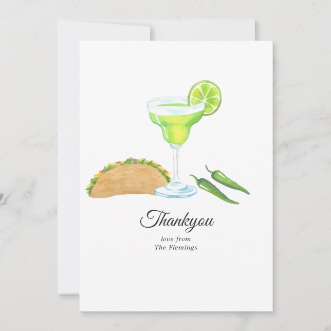 Tarjeta De Agradecimiento Tacos y tequila (Anverso)