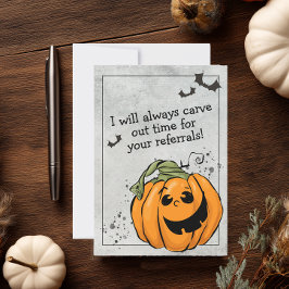 Tarjeta De Agradecimiento Talla Tiempo para tu Referido de Halloween