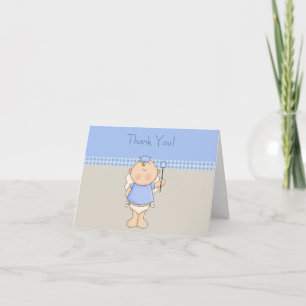 Tarjeta De Agradecimiento Tan Blue Prince Baby Boy Gracias Cartas