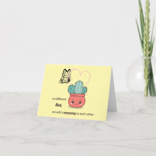 Tarjeta De Agradecimiento Tan Diferente, Perfecto Juntos - Pareja De Amor Cu