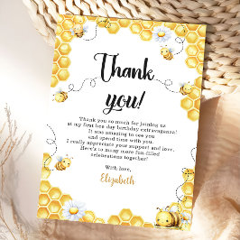 Tarjeta De Agradecimiento Tan Dulce Ser Amarillo Cumpleaños Abeja