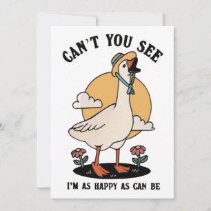 Tarjeta De Agradecimiento Tan feliz como se puede ser lindo ganso feliz