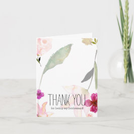 Tarjeta De Agradecimiento Tan Hermoso Aquarela Floral Gracias