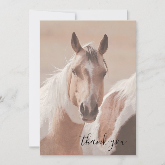 Tarjeta De Agradecimiento Tan Horse Whimsical Script Flat Gracias Card (Anverso)