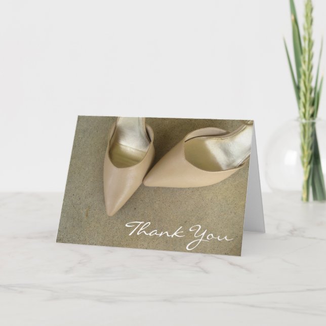 Tarjeta De Agradecimiento Tan Shoes Gracias Cartas (Anverso)