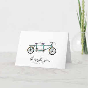 Tarjeta De Agradecimiento Tandem Bike Gracias de ambos, Boda