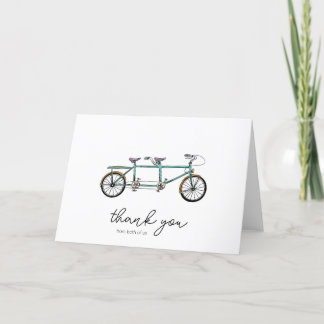 Tarjeta De Agradecimiento Tandem Bike Gracias de ambos, Boda