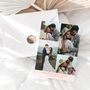 Tarjeta De Agradecimiento Tanto Amor Elegante Foto de Boda Melocotón