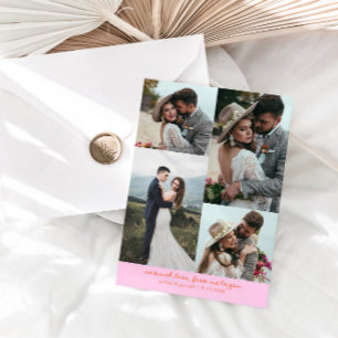 Tarjeta De Agradecimiento Tanto Amor Elegante Foto de Boda Naranja Rosa