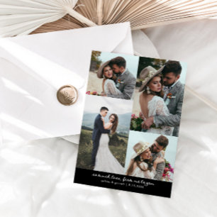 Tarjeta De Agradecimiento Tanto Amor Elegante Foto de Boda Negra