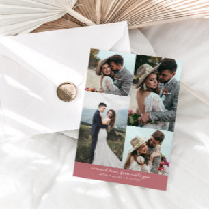 Tarjeta De Agradecimiento Tanto Amor Elegante Foto de Boda Rosa