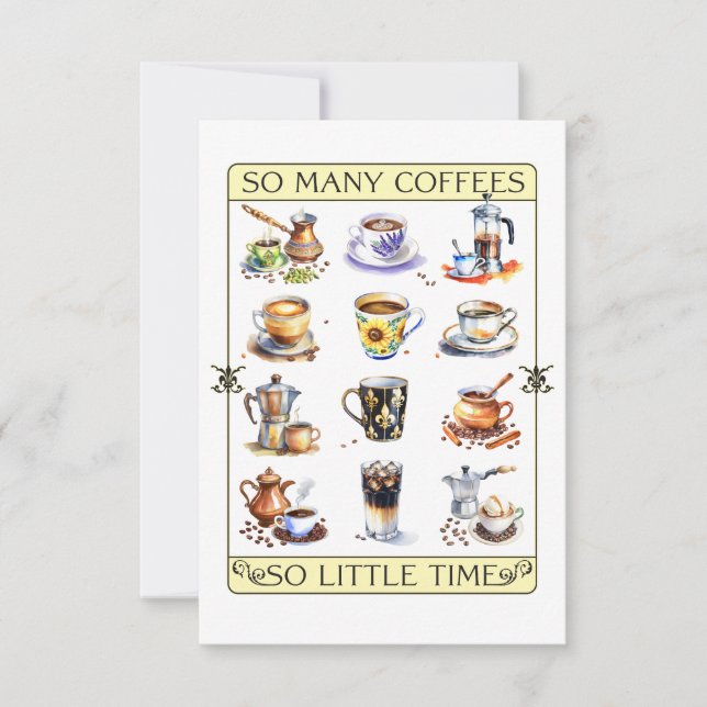 Tarjeta De Agradecimiento Tantos cafés, tan poco tiempo (Anverso)