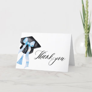 Tarjeta De Agradecimiento Tapa de graduación de coqueta de barro azul turbio