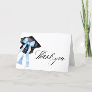 Tarjeta De Agradecimiento Tapa de graduación de coqueta de barro azul turbio