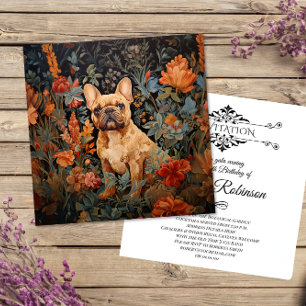 Tarjeta De Agradecimiento Tapiz de cumpleaños de French Bulldog Frenchie par
