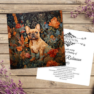 Tarjeta De Agradecimiento Tapiz de cumpleaños de French Bulldog Frenchie par