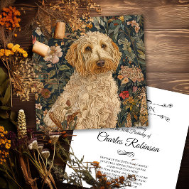 Tarjeta De Agradecimiento Tapiz de jardín de Goldendoodle para fiesta de cum