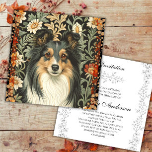 Tarjeta De Agradecimiento Tapiz de jardín de Shetland Sheepdog Sheltie invit