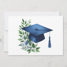 Tapón de graduación azul y botánico verde