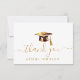 Tarjeta De Agradecimiento Tapón De Graduación Y Oro De Tassel