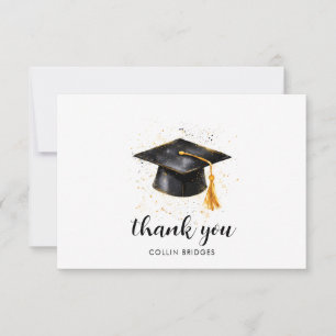 Tarjeta De Agradecimiento Tapón De Graduación Y Tassel