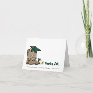 Tarjeta De Agradecimiento Tapón verde oscuro de graduación y arranque de vaq