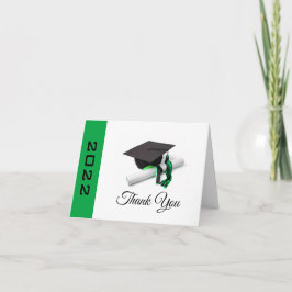 Tarjeta De Agradecimiento Tapón y tapón de graduación negro y verde
