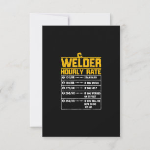 Tarjeta De Agradecimiento Tarifa por hora divertida para el soldador   Regal