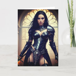 Tarjeta De Agradecimiento ¡Tarjeta de felicitación de reina guerrera gótica!