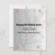 "Tarjeta de Feliz Cumpleaños con Floral Pastel Ele
