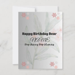 Tarjeta De Agradecimiento "Tarjeta de Feliz Cumpleaños con Floral Pastel Ele