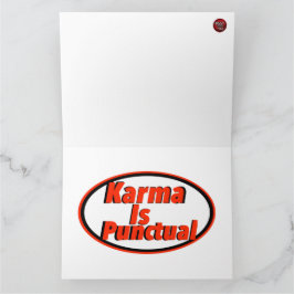 Tarjeta De Agradecimiento TARJETA: Karma es Puntual Impresión Novedad
