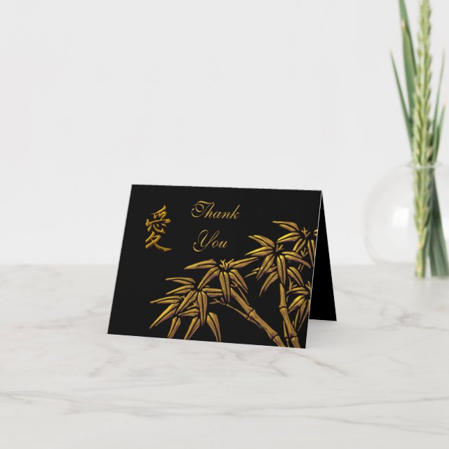Tarjeta de agradecimiento Tarjetas Bambú Asiático  (Anverso)
