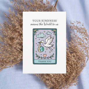 Tarjeta De Agradecimiento Tarot El Mundo Baby Shower