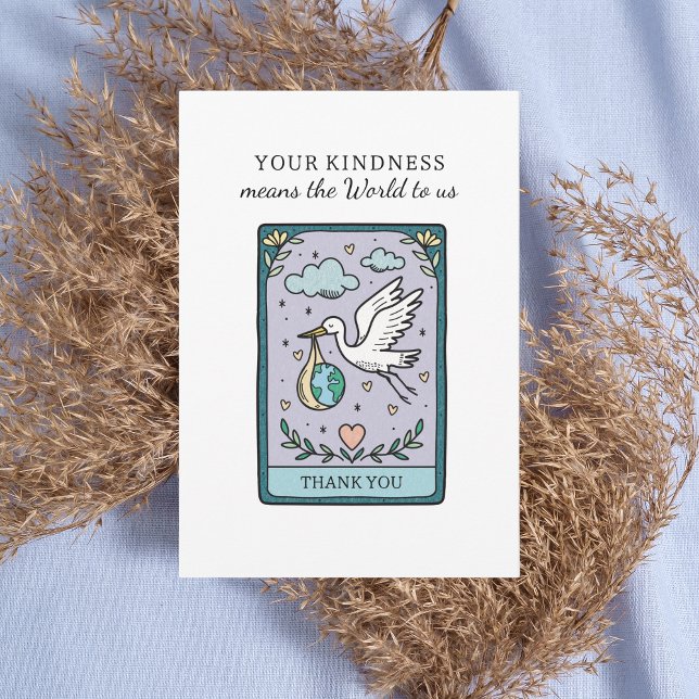 Tarjeta De Agradecimiento Tarot The World Baby Shower (Subido por el creador)