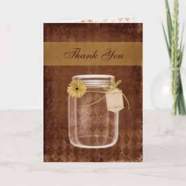 Tarjeta De Agradecimiento tarro de albañil rústico de girasol boda gracias