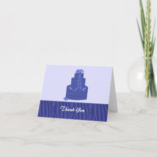 Tarjeta De Agradecimiento Tarta de Boda Azul Real Gracias