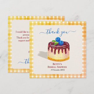 Tarjeta De Agradecimiento Tarta Monada Postre Naranja Bridal Shower Agradeci