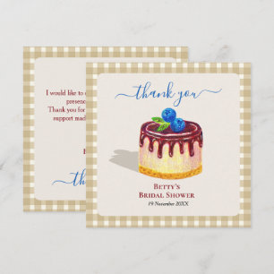 Tarjeta De Agradecimiento Tarta Monísima Postre Beige Despedida de Soltera A