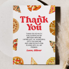 Tarjeta De Agradecimiento ¡Tarta Tarta Bebé! Fiesta de Cumpleaños de Pizza