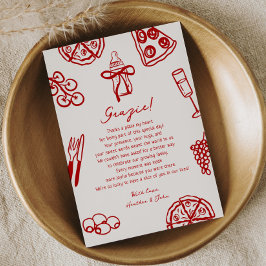 Tarjeta De Agradecimiento Tarta Tarta Bebe Pizza Bebe Shower Grazie