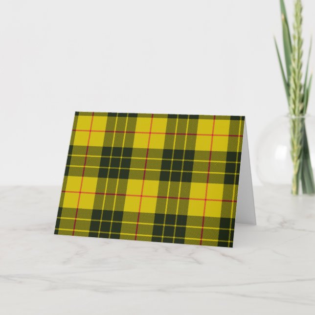 Tarjeta De Agradecimiento Tartán amarillo (Anverso)