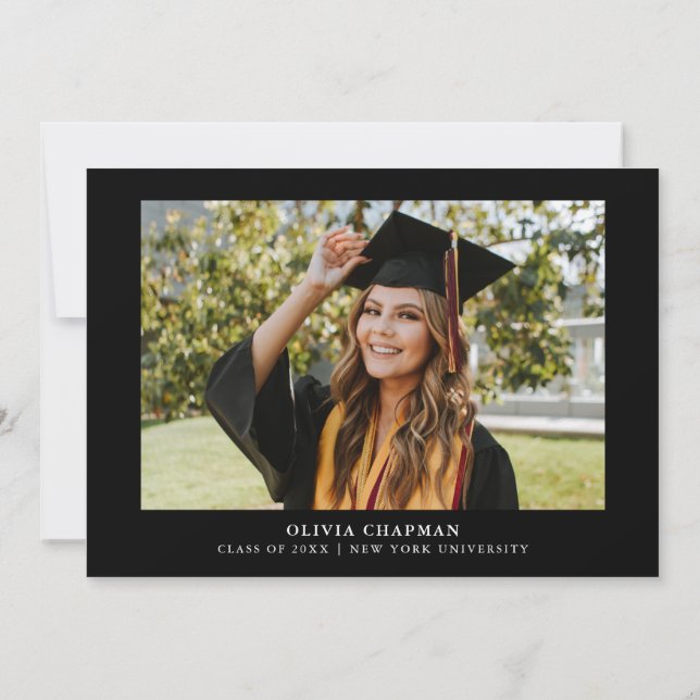 Tarjeta De Agradecimiento Tassel Black Bow Graduation Party Photo (Reverso)