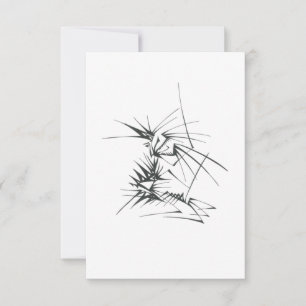 Tarjeta De Agradecimiento Tatuaje Tribal Abstracto Blanco Negro Pelícano En