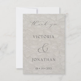 Tarjeta De Agradecimiento Taupe Elegant Script Photo Boda