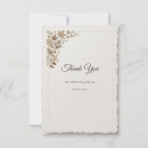 Tarjeta de agradecimiento Taupe Maple Otoño Rústic