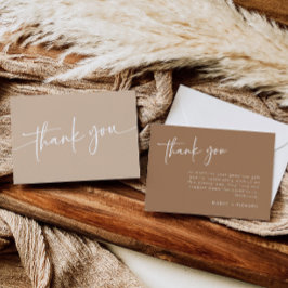 Tarjeta de agradecimiento taupe minimalista modern