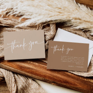 Tarjeta de agradecimiento taupe minimalista modern