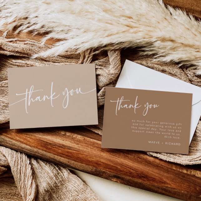 Tarjeta de agradecimiento taupe minimalista modern (Subido por el creador)