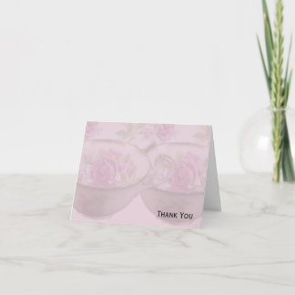 Tarjeta De Agradecimiento Taza de té color de rosa rosada antigua en color
